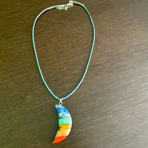 7 chakra alignment moon necklace